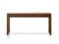 Table console en noyer 120×38×78 cm - brun noyer - rangement intégré style contemporain