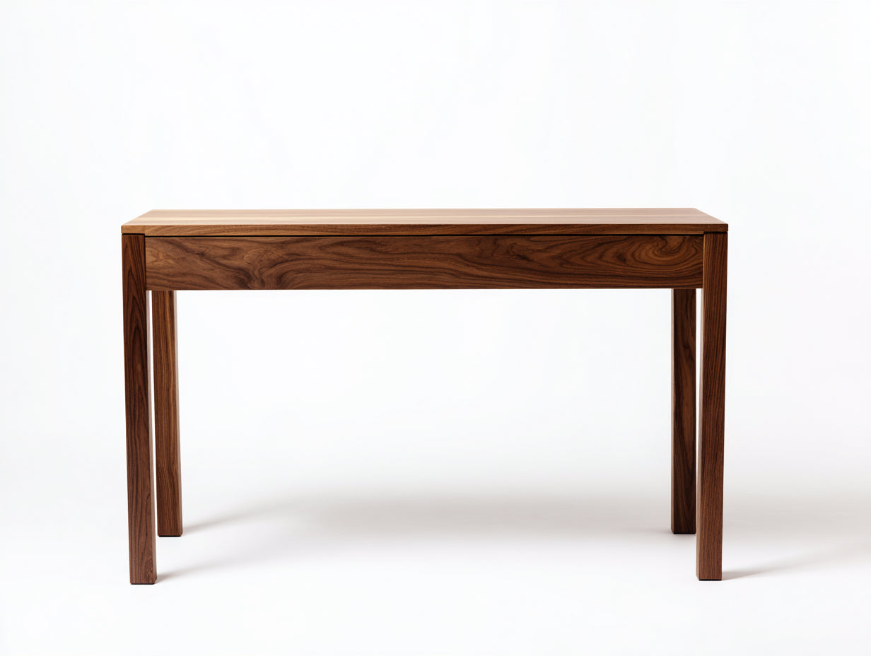 Table console en bois de noyer 120×35×78 cm - brun noyer - lignes droites pour salon