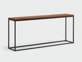Table console bois finition noyer-métal 160×35×80 cm - brun noyer/noir - design minimaliste