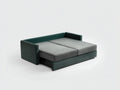 Canapé-lit convertible en tissu 210×155×76 cm - gris/vert foncé - couchage coulissant pour chambre