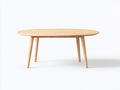 Table à manger en bois plateau ovale 150×105×75 cm - bois naturel - pieds inclinés pour salon
