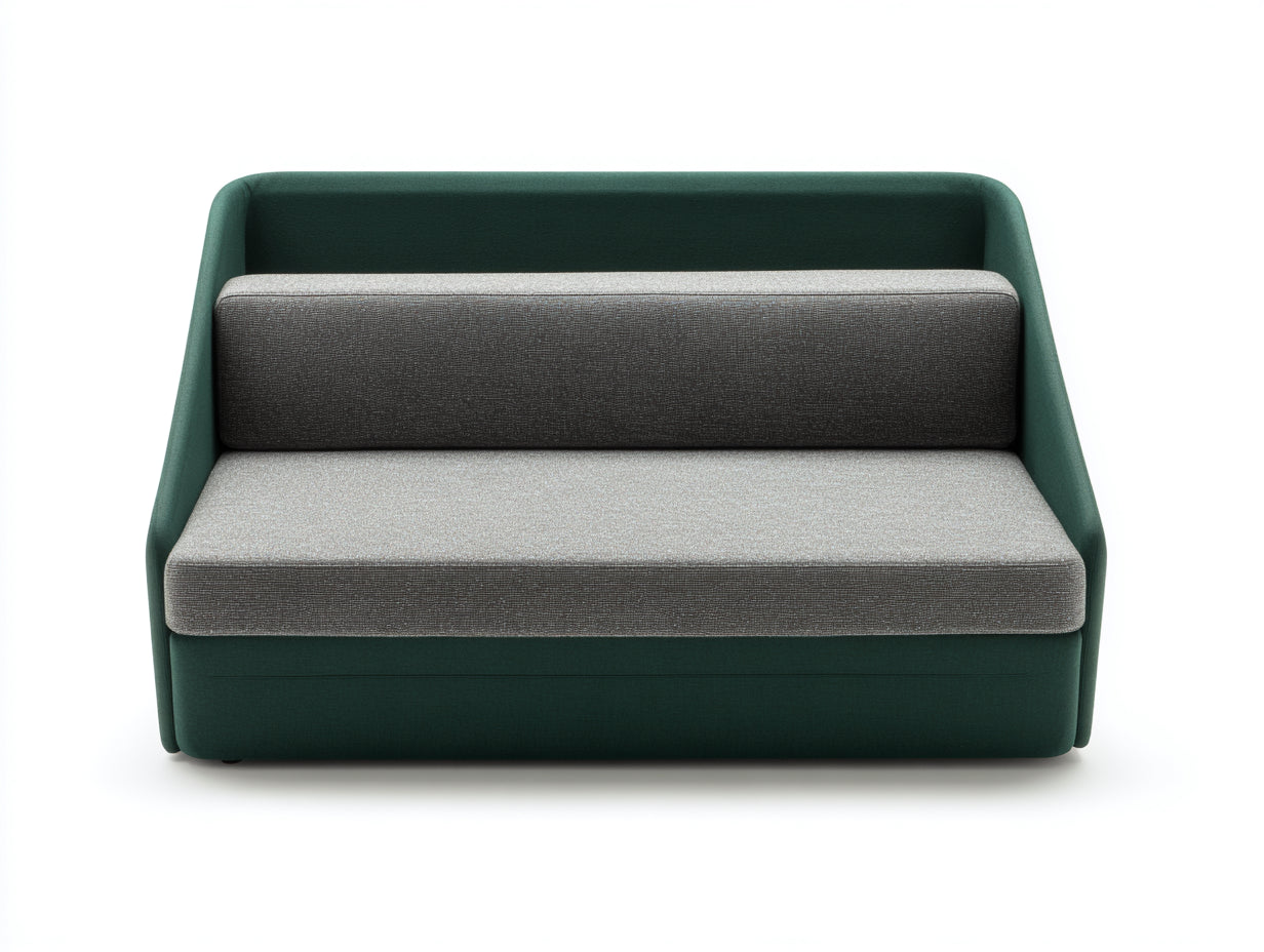 Canapé-lit tapissé 174×90×82 cm - vert forêt/gris clair - dossier enveloppant contemporain