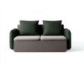 Canapé-lit en tissu 178×92×84 cm - vert foncé/gris taupe - convertible compact
