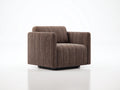 Fauteuil de salon 84×82×74 cm - taupe/noir - tissu texturé pivotant pour chambre