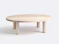 Table à manger ovale en bois 160×90×75 cm - bois naturel clair - piètement cylindrique moderne