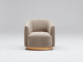 Fauteuil de salon bouclé 78×76×79 cm - beige/bois naturel - assise enveloppante pour chambre